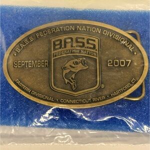 BASS Federation East Championship Connecticut River Hartford Brass Belt Buckle